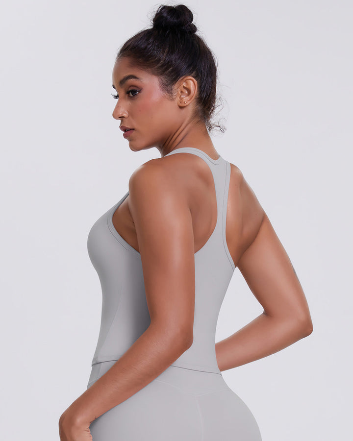 Alina Crop Top - Light Grey