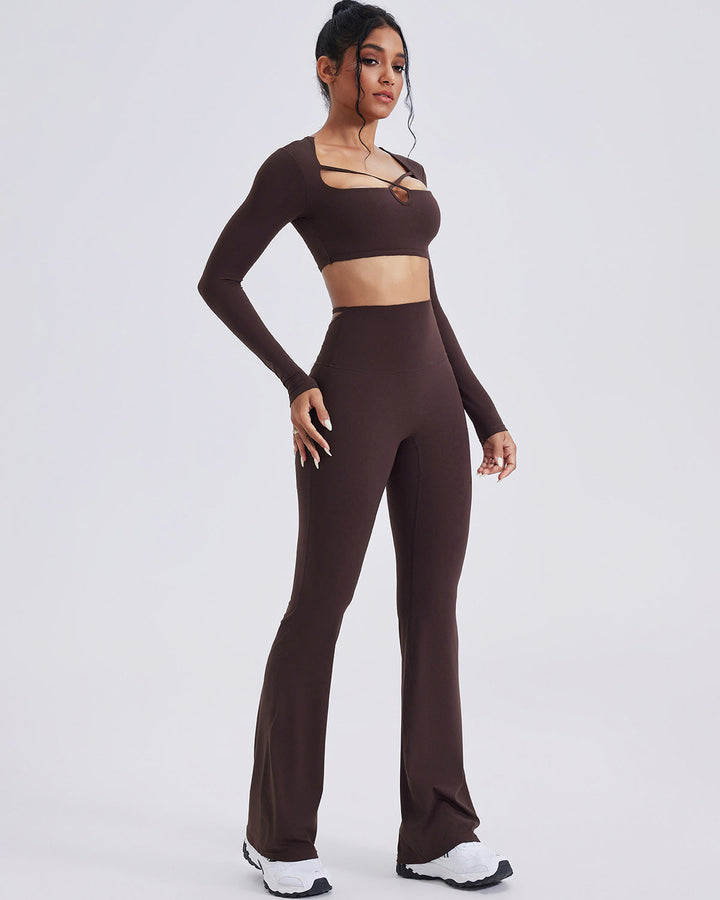 Elise Flare Leggings - Brown