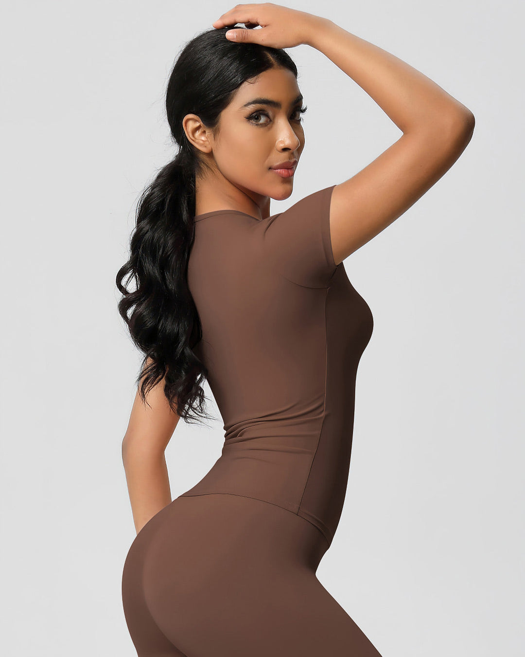 Gwen Active Top - Brown