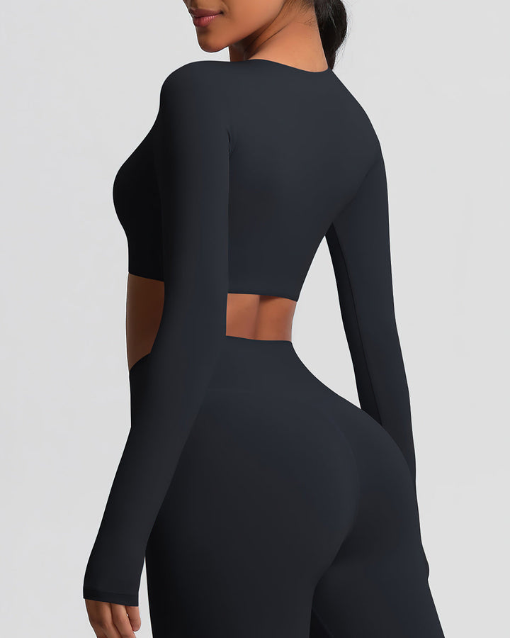 Gwen Cropped Long Sleeve - Black