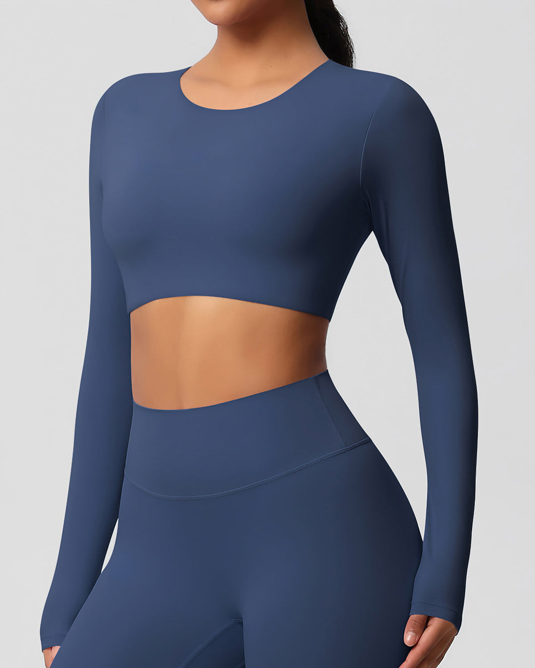 Gwen Cropped Long Sleeve - Navy