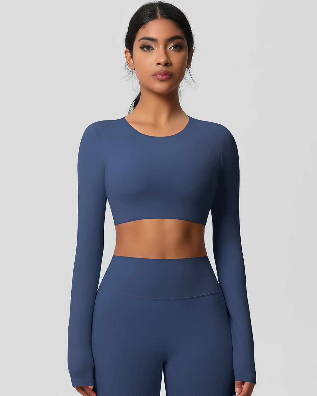 Gwen Cropped Long Sleeve - Navy