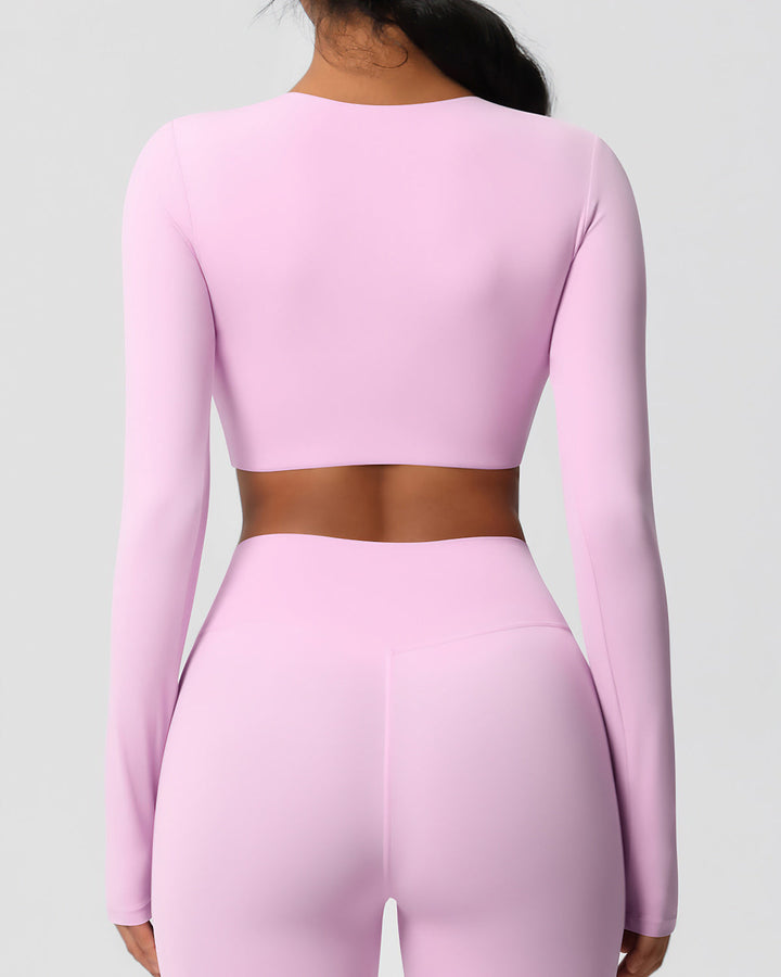 Gwen Cropped Long Sleeve - Pink