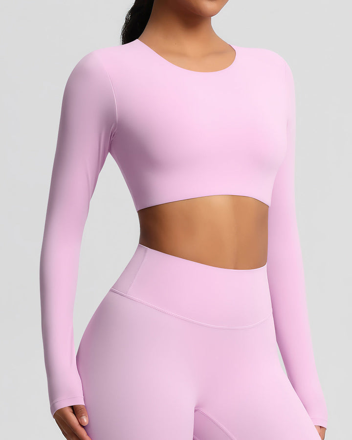 Gwen Cropped Long Sleeve - Pink