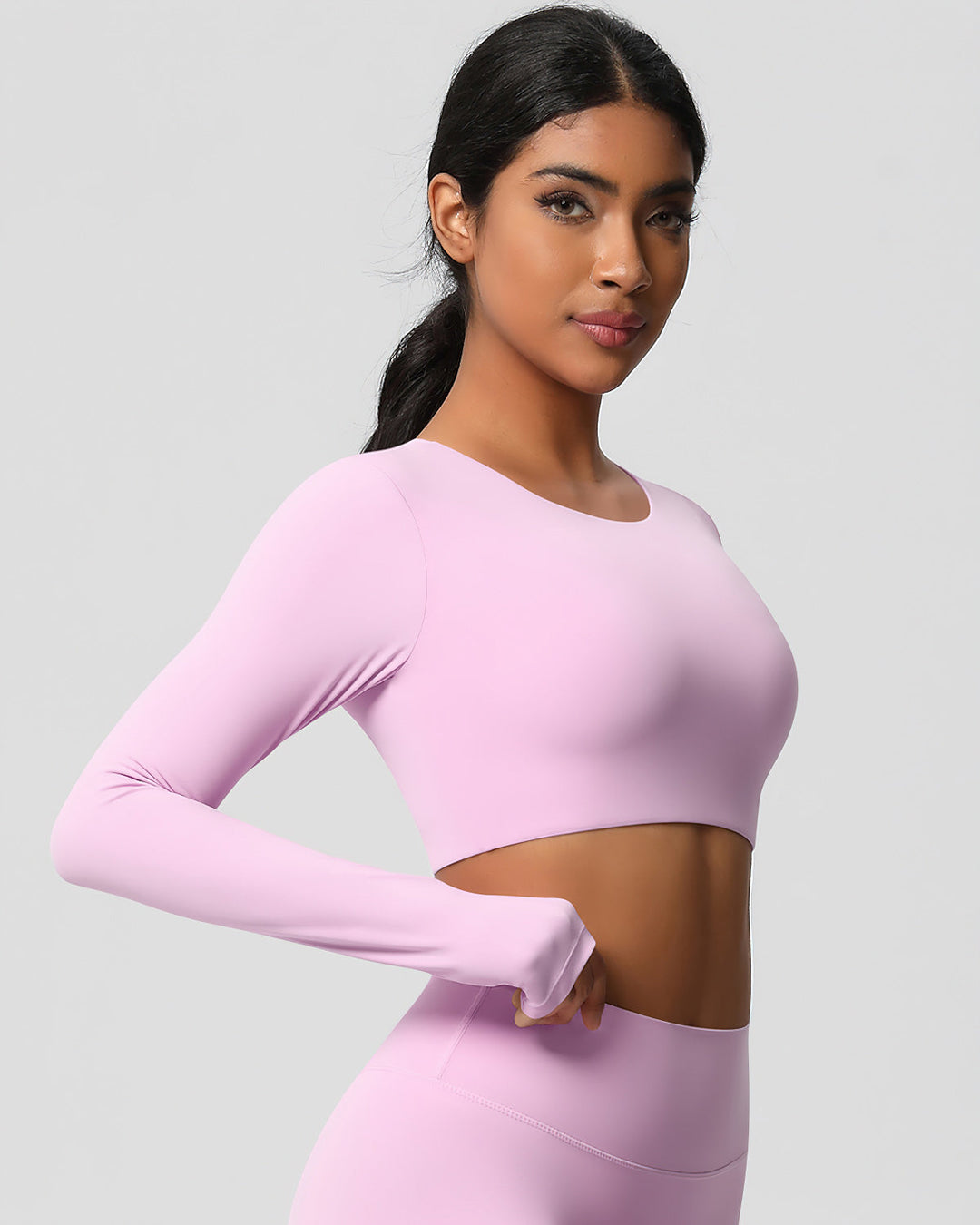 Gwen Cropped Long Sleeve - Pink
