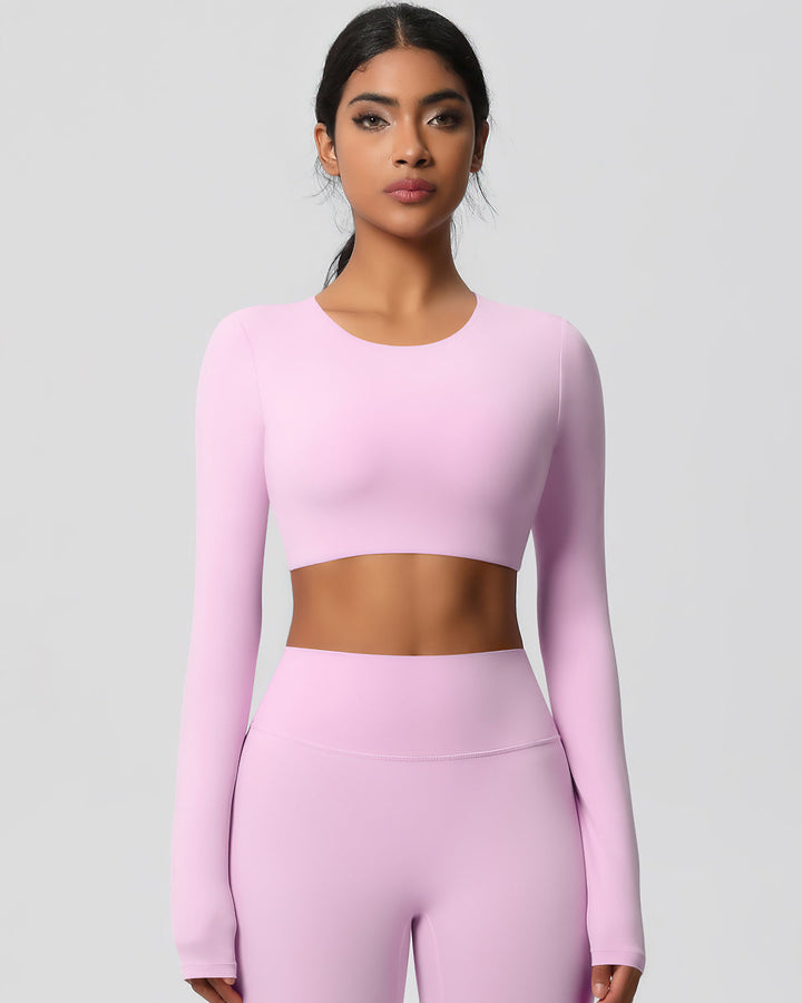 Gwen Cropped Long Sleeve - Pink
