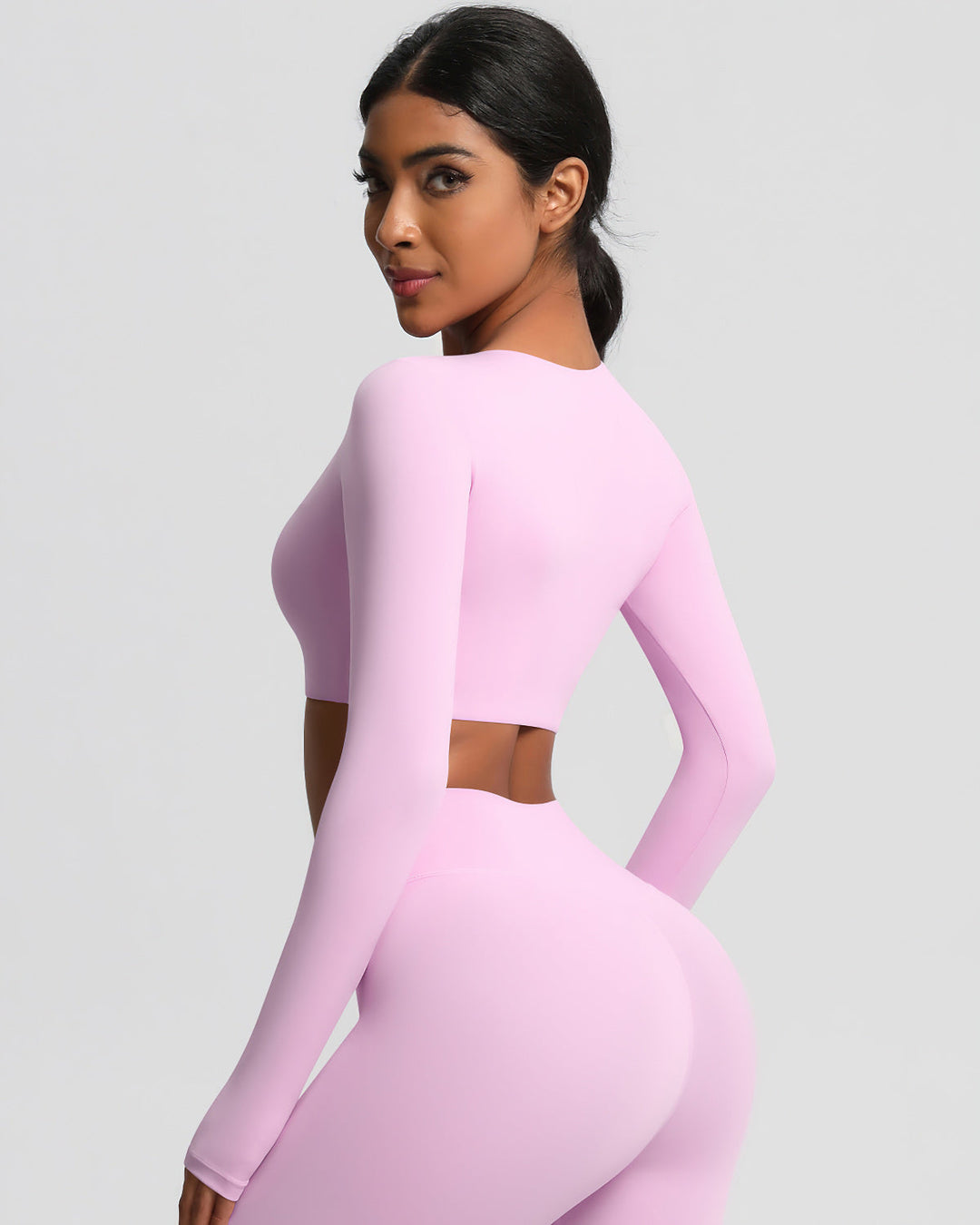 Gwen Cropped Long Sleeve - Pink
