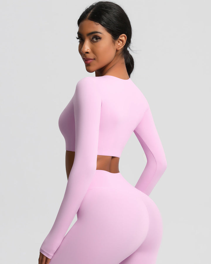 Gwen Cropped Long Sleeve - Pink