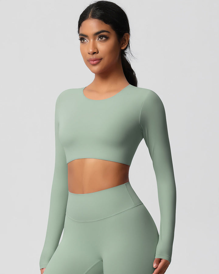 Gwen Cropped Long Sleeve - Sage Green