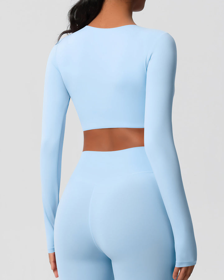 Gwen Cropped Long Sleeve - Sky Blue