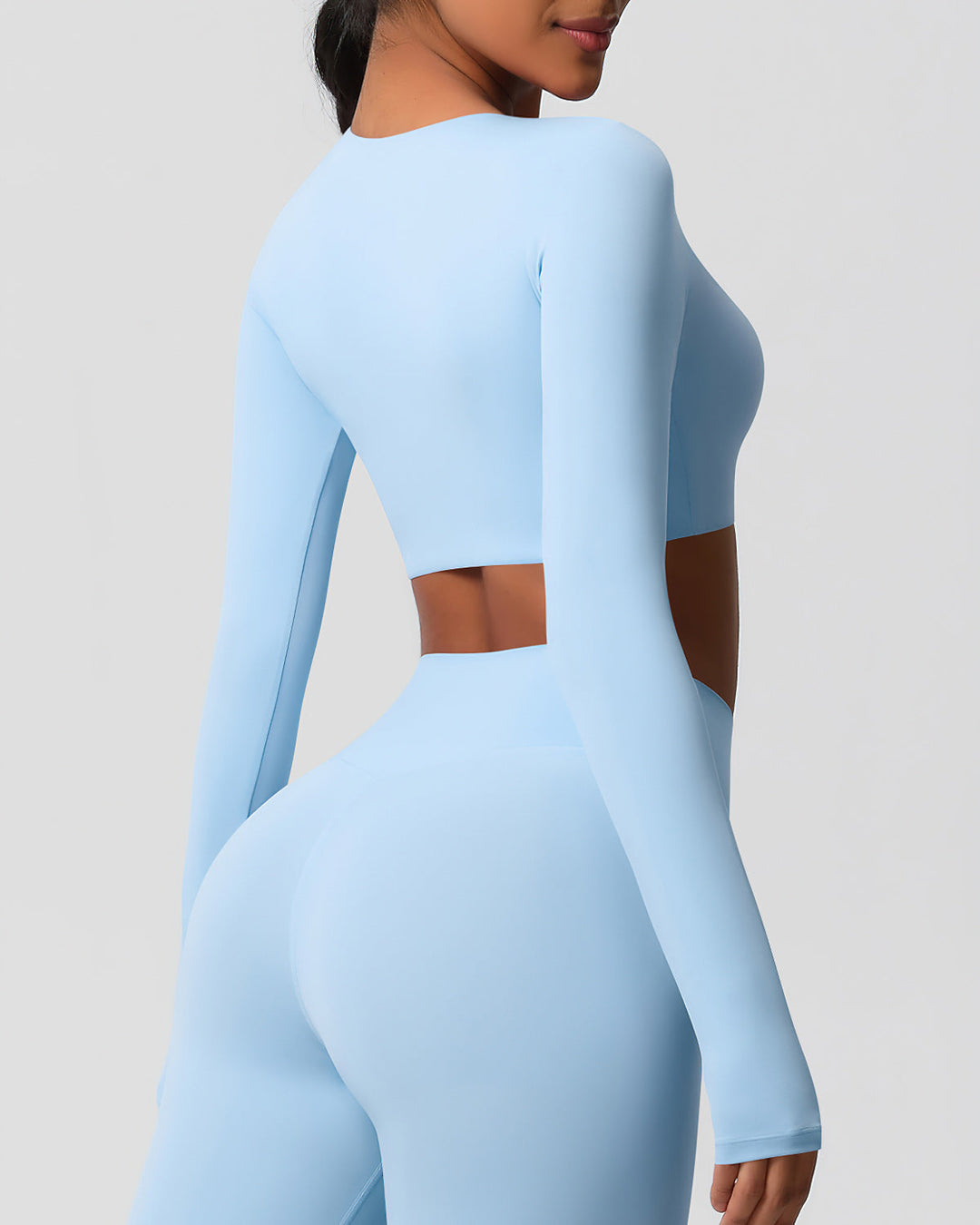Gwen Cropped Long Sleeve - Sky Blue