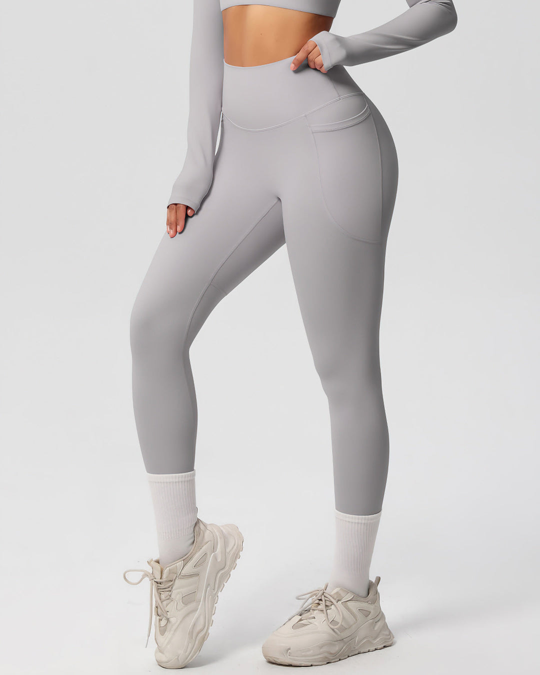 Gwen Pocket Leggings - Light Grey