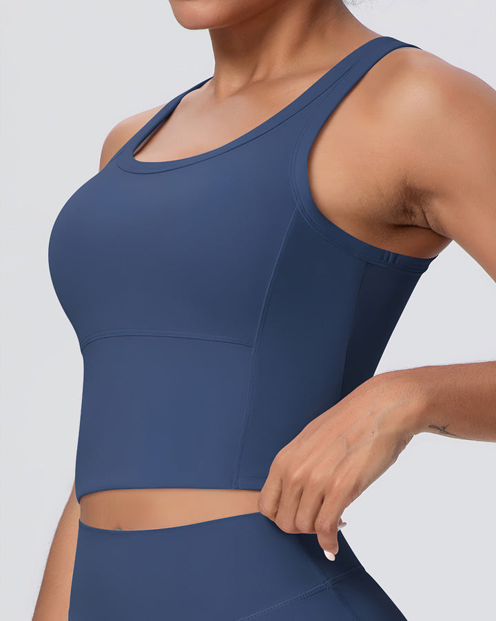 Gwen Racerback Top - Navy