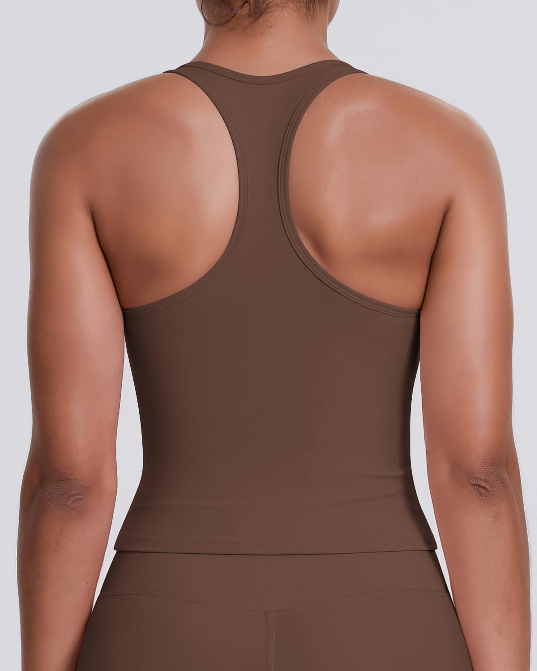 Gwen T-Back Top - Brown