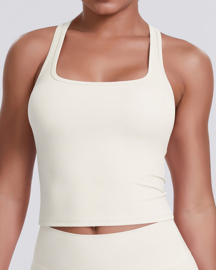 Gwen T-Back Top - Cloud