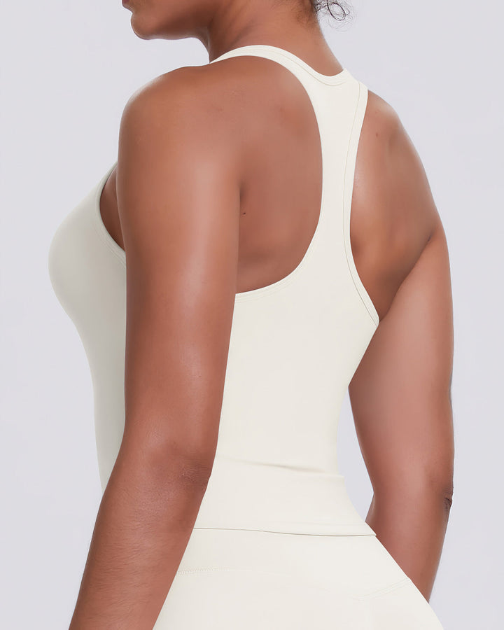 Gwen T-Back Top - Cloud
