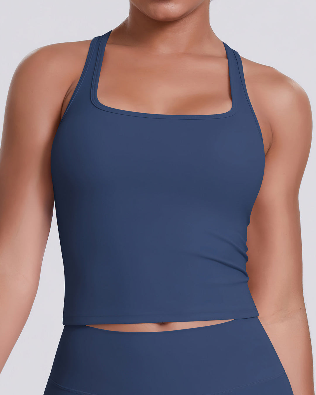 Gwen T-Back Top - Navy