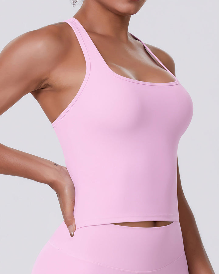 Gwen T-Back Top - Pink